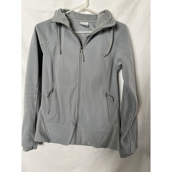 Columbia Tops - Columbia Fleece Jumper Hoodie Women's‎ XSmall Light Grey Full Zip